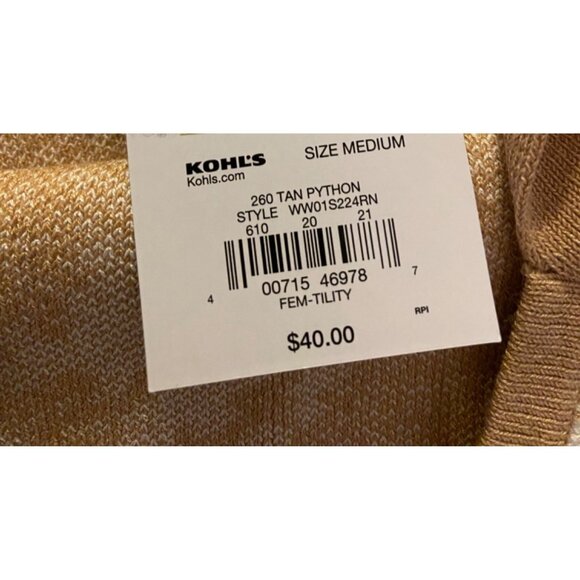 NWT Nine West Tan Python Print Knit Tank Top Sleeveless Medium - Picture 4 of 10